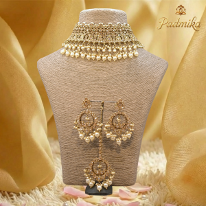 Padma Royal Choker with pearls & AD stones
