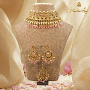 Padma Royal Choker with baby pink beads
