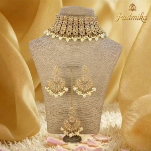 Padma Royal Choker with AD stones & pearl beads
